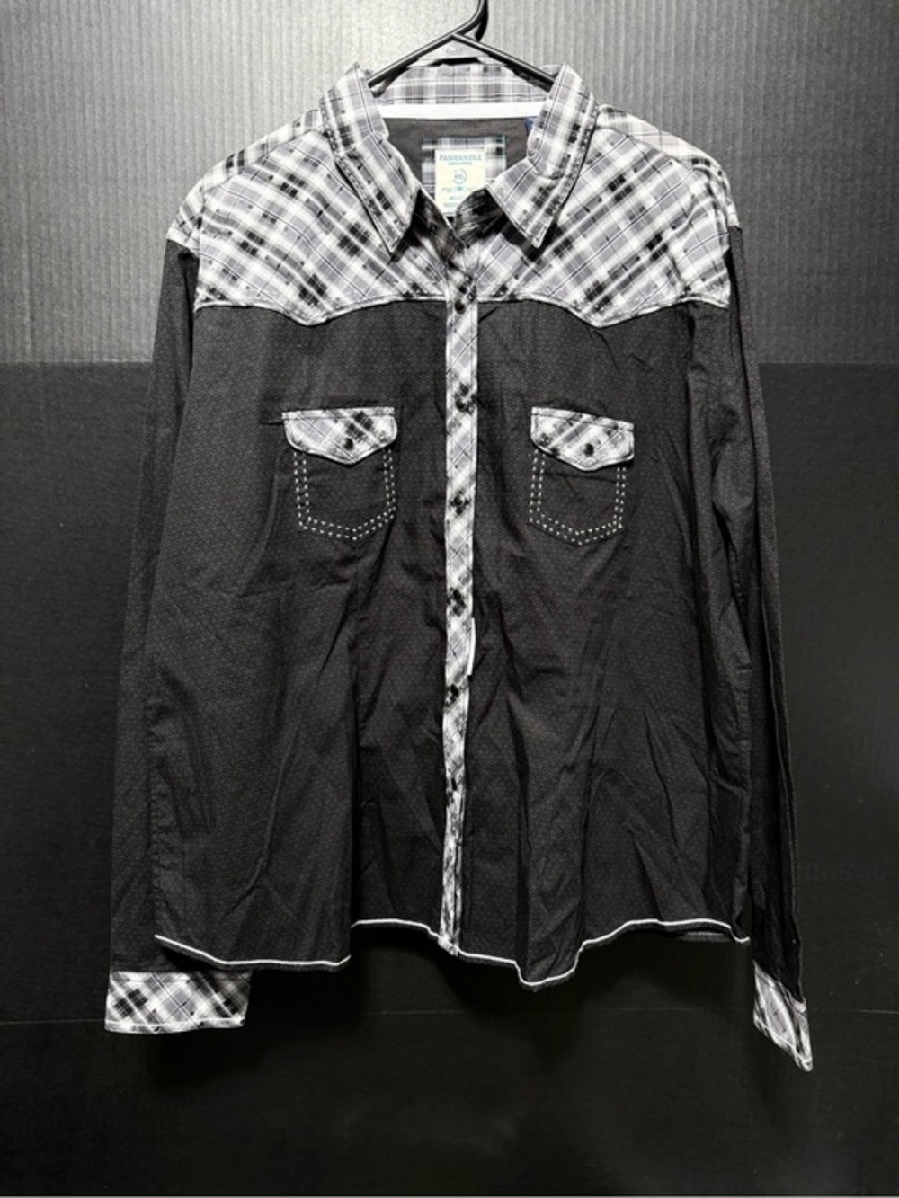 🪁Panhandle Slim Black Rampart Vintage Long Sleeve Western Shirt